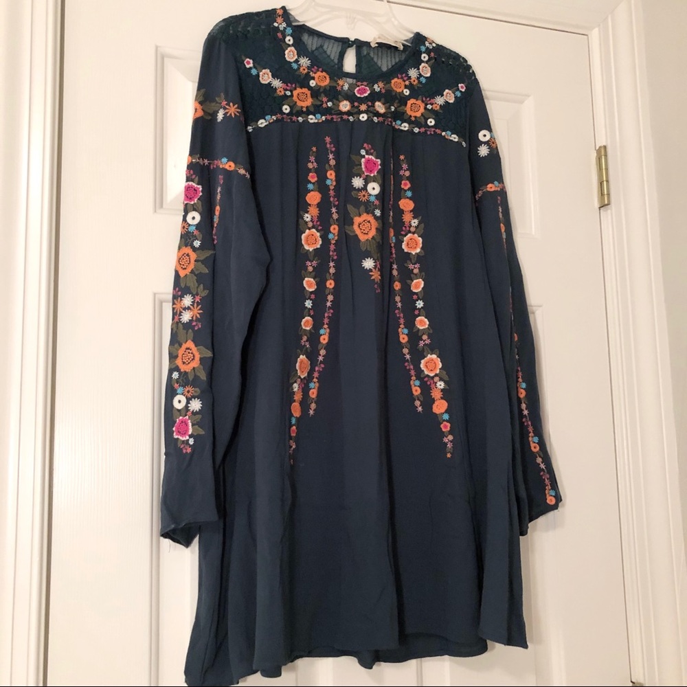 Green Floral Mini Dress
